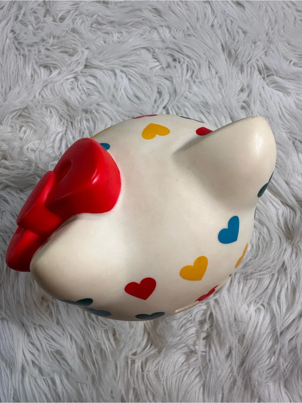 Sanrio • 2007 Hello Kitty Big Rainbow Hearts Vinyl Piggy Bank